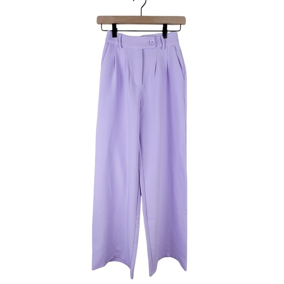 Princess Polly Huxley Two Piece Crop Top Trouser Set in Lilac - Picture 10 of 16